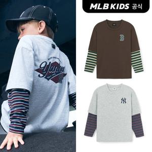 [MLB키즈 공식] 25FW 스트릿 베이직 스트라이프 레이어드 티셔츠 (2color) 7ATSB0254