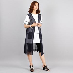 나야홍 / 빅사이즈 507 썸머비치시스루베스트 DRM0321