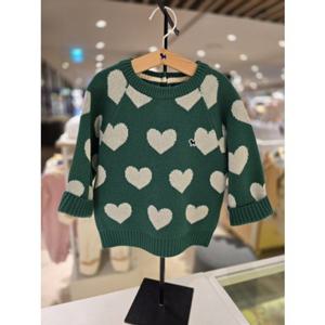 [블루독베이비] 25 FW(그린)하트하트 스웨터 (45C1930002) 백일 돌 조카 선물 유아 아가옷 니트 맨투맨 (45