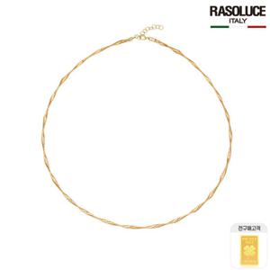 라쏠루체14K 이태리 트위스트 오메가 한줄 목걸이+99.99% 순금 골드바