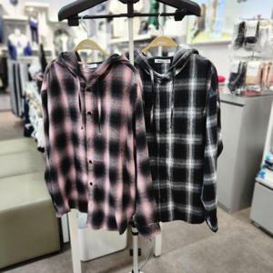 유솔 sh06 플란넬 후드 체크 남방 ULYC25WZ2