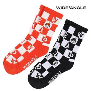 [와이드앵글]   WWU23S03   WG 여성 체커 크루 삭스