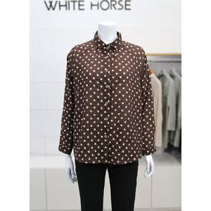 [화이트호스]도트나염 오픈블라우스 A253206