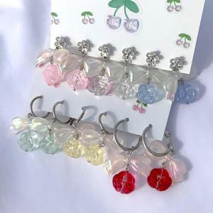 [이어넥핸즈] 리본 장미 귀걸이 귀찌 링귀걸이