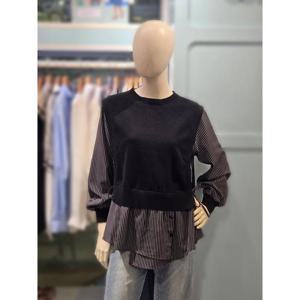 클리지 세이브존03 클리지 블라우스배색 니트 AGCP6WKT02A