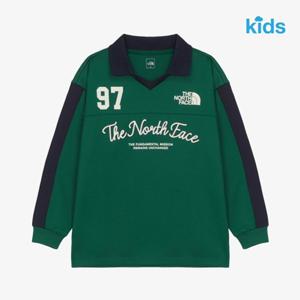 [노스페이스키즈] (NT7TR53T_정글그린) 키즈 스타디움 롱슬리브 티   NKUS