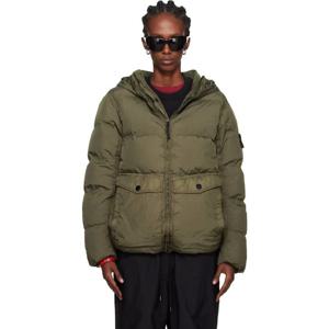 스톤아일랜드 패딩 카키 4100011 크링클랩스 리사이클 나일론 다운 재킷 252828F061006