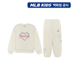 [MLB키즈] 스트릿 하트 아트웍 여아 맨투맨세트 (7FS2H0356-50CRS)