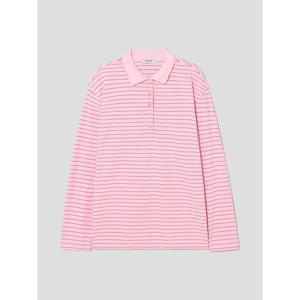 (165941AQ5X) [에잇세컨즈] 스트라이프 칼라 티셔츠  핑크