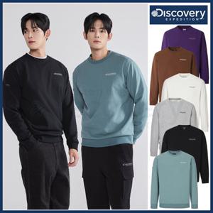 [백화점]디스커버리 25FW 가을/겨울 신상 남여공용 덴버 기모 맨투맨/세미오버핏/커플티셔츠/스몰로고자수/보온/기능성캐주얼 DXMT73056-DXMIA