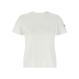 25 FW 몽클레어 로고 엠브로이디드 크루네크 티셔츠 화이트 K10938C0001589AUG