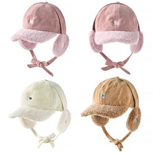 [블루독8-키즈]택1 핑크 2WAY모자 골덴 야구모자 볼캡 귀달이 방한 이어머프 두돌선물 초등학생 25C1980803