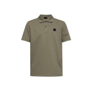 25 FW 몽클레어 로고 패치 와펜 숏슬리브 코튼 퓨어 폴로셔츠 그린 K20918A0001989A16