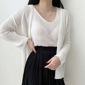 2L-ABB 1024 여자브이시스루그물나시니트-나시단품