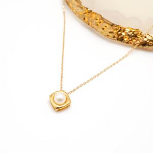 오팔하우스 14k 스퀘어 진주 목걸이 OPKYN0034