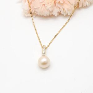 오팔하우스 14k 일자 큐빅 진주 목걸이 OPKYN0032