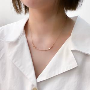 오팔하우스 14k 와이드 스마일 큐빅 목걸이 OPGDN3876