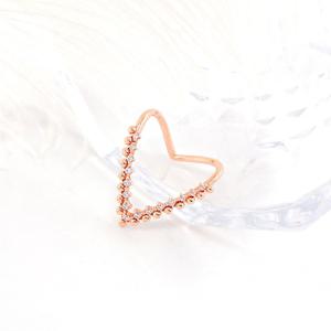 오팔하우스 14k V자 볼 큐빅 반지 OPDSR574