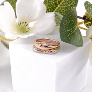 오팔하우스 14k 투톤 민자 쌍가락지 OPGDR0198