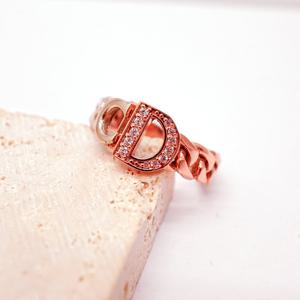 오팔하우스 14k 럭셔리한 콤비 체인 반지 OPGDR2164