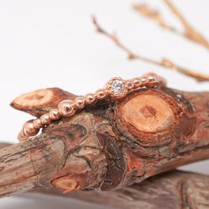 오팔하우스 14k 큐빅 볼 밴드 반지 OPDJR5363