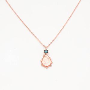 오팔하우스 14k 청다이아몬드 물방울 목걸이 OPJJN1524