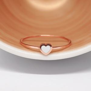 오팔하우스 14k 화이트에폭 하트 반지 OPKYR0042