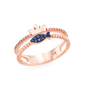 오팔하우스 14k 블루큐 티아라 물고기 레이어드링 OPDLR6345