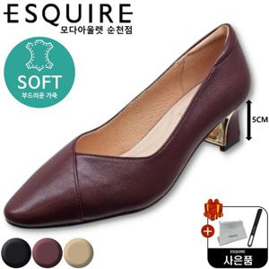 [에스콰이아]착화감 좋아 발편한 여성 5CM 블럭굽 구두 PFEFHP60