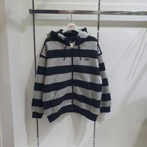 [소이]스트라이프 후드 기모 점퍼 25W0132_KG