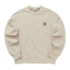 칼하트윕 로고 패치 라운드넥 리브 헴 맨투맨 I029522 2LPGD