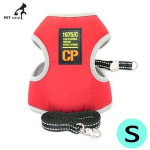 개줄 지 형광레드 S 하네스 아웃도어 원단 고어텍스 애견용품