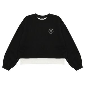 [에꼴리에]여아용 노기모 크롭 레이어드티 23D0482 BK_JJ