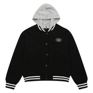 [에꼴리에]여아용 후드 착탈 기모 크롭 야구 점퍼 23D0191 BK_JJ