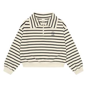 [에꼴리에]여아용 틴톡 스트라이프 하이넥 집업 카라티 23RT452