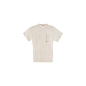 25SS 브루넬로 쿠치넬리 Linen blend T 셔츠 with shiny pocket detail M1T244710C2723