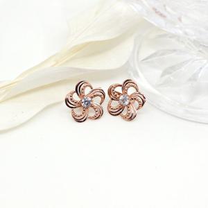 오팔하우스 14k 와이드 꽃 큐빅 귀걸이 OPKYE0314