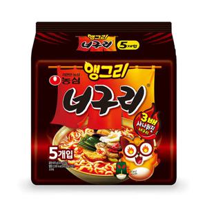 봉지라면 농심 앵그리 너구리 121g 40개