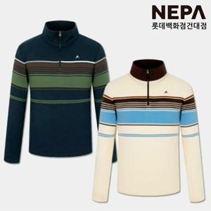 네파 [택가129,000원] 남성 간절기 등산 긴팔 기능성 스트라이프 패턴 목크넥 집업 티셔츠 7J55441