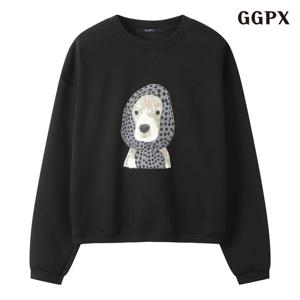 GGPX 도그 프린팅 기모 오버핏 긴팔 티셔츠 (GPDLW007D)