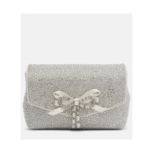 지미추 Soft Bow 미니 임벨리시드 새틴 클러치 P01103938