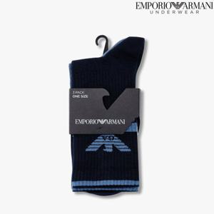 [엠포리오 아르마니 언더웨어]이글 로고 스트라이프 삭스 3PACK(08M4345003)