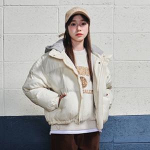 [에꼴리에]여아용 후드 착탈 글로시 크롭 웰론 점퍼 24D0155 IV_