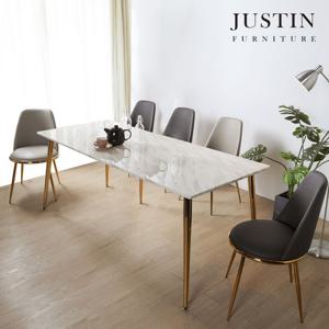 [저스틴퍼니처]브런치 6인 골드 대리석 식탁 세트