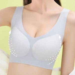 여름 메쉬 원단 쿨 브래지어 노와이어 햄라인 브라