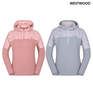 [웨스트우드] 여성 플라워패턴 후드 반집업 티셔츠 (2컬러) WM4WCTS330