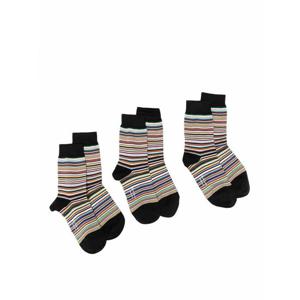 [PAUL SMITH] 라프리마 여성 양말 시그니처 스트라이프 3 팩 W1ASOCKKMSTRP92 블랙 /8
