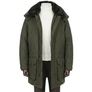 [지이크]F/W 카키 무스탕퍼 카라 구스다운 점퍼 PHD6511