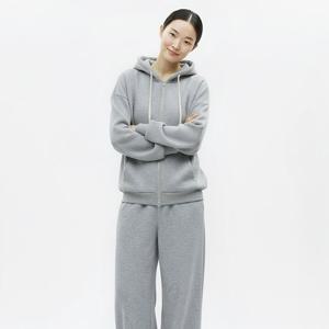 샵앤) 여성 양기모 루즈핏 투웨이 집업 후드 점퍼 EGG-WJP-20948-그레이
