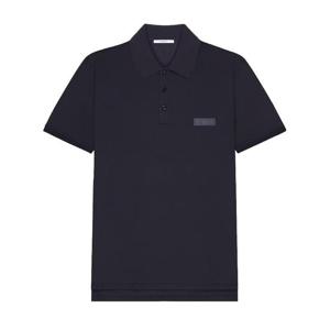 26SS Givenchy 블루 폴로 셔츠 With 클래식 Collar 앤 로고 Patch On The Front In 코튼 Man BML00G3YSG499